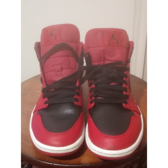 Size 8.5 Nike Air Jordan 1 Mid Bred Black Red 554724-660 Men Retro OG